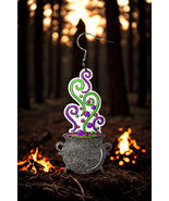 Witches Cauldron Glittery Earrings, Halloween Jewelry, Spooky Horror Theme - $16.99