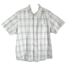 Duluth Western Shirt Mens Size XL Gray Blue Plaid Button Up Seersucker - $25.00