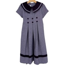 Vintage Dress 6X Bonnie Jean Purple tweed collared A-line Pleated girls - £15.53 GBP