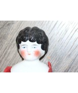 Antique German China Head Doll Low Brow Blue Eyes Circa 1890-1930s. - £50.63 GBP