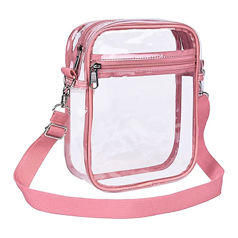 Women Clear Handbag Transparent PVC Shoulder Messenger Crossbody Bag Tote Purse  - £13.45 GBP
