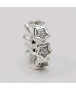 925 Sterling Silver Star Spacer Charm with Clear CZ Fit Moments Bracelets - £10.14 GBP
