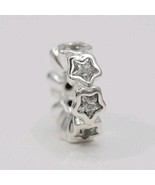 925 Sterling Silver Star Spacer Charm with Clear CZ Fit Moments Bracelets - £10.27 GBP