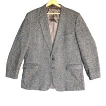 Austin Manor Sports Coat Blazer Mens 48L Gray Wool Elbow Patch Lined Jacket VTG - £28.92 GBP