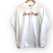 New Victoria’s Secret PINK Rainbow Sequin Bling Long Sleeve Campus Tee L White - £19.78 GBP