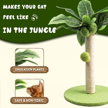 Cat Scratching Post for Kitten Cute Green Leaves Cat Scratching Posts with Sisal - £57.35 GBP+