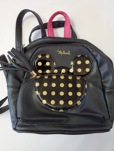Dani by Danielle Nicole Disney&#39;s Minnie Mouse Gold Polka Dot Mini Black Backpack - £23.93 GBP