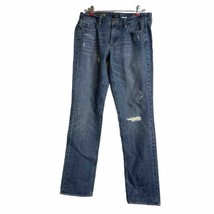 J. Crew Matchstick Straight Leg Jeans Women&#39;s 29 Blue Low Rise Distressed Cotton - £13.89 GBP