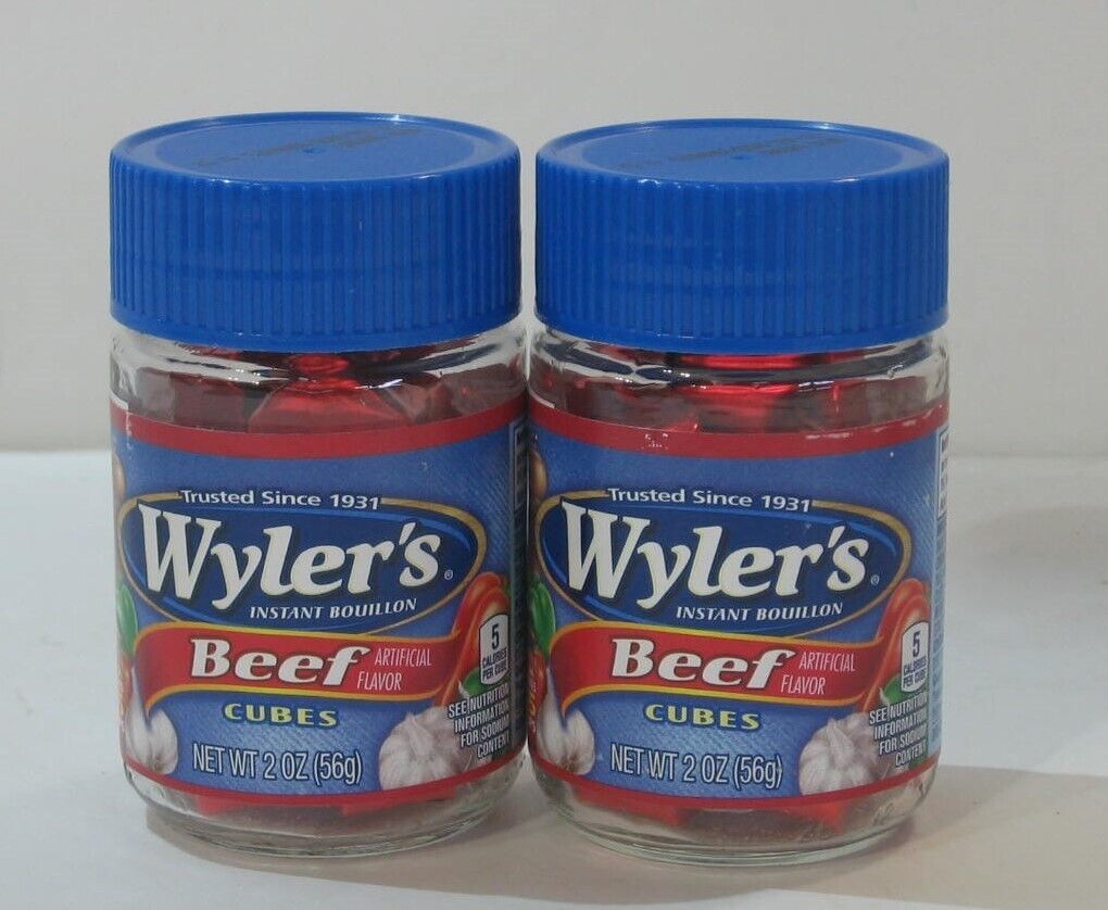 BRAND NEW 2-PACK Wyler&#39;s Beef Instant Bouillon Cubes (2 oz Jar) - 2 JARS - $16.82