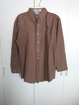 IRVINE PARK MEN&#39;S BROWN LS DRESS SHIRT-16.5 REG.-NWOT-COTTON/POLY-VERY NICE - £10.31 GBP