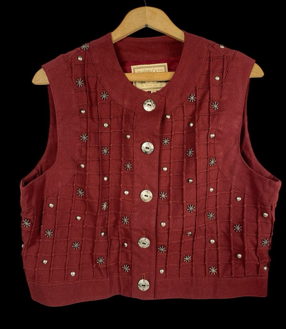 Double D Ranchwear Vest Western Wear M Textured Embellished Concho Count... - $186.64
