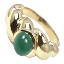 Authentic! Rare Van Cleef &amp; Arpels 18k Yellow Gold Green Chalcedony Ring - £1,998.01 GBP