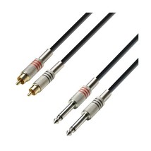 Adam Hall 3 Star Series 6m 2x RCA Male to 2x 6.3mm Jack Mono Audio Cable  - £17.41 GBP