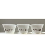 3 Dynaware Milk Glass Brown Daisy Custard Cups Bowls  Vintage Ramekins P... - $164.40 MXN
