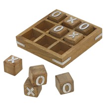 Wooden Tic Tac Toe/ Noughts and Crosses Game Unique Handmade Quality Wood Family - £27.76 GBP