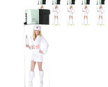 Russian Pin Up Girls D7 Lighters Set of 5 Electronic Refillable Butane  - $15.79