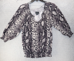 Isabella Rodriguez Women&#39;s  Off-Shoulder Sweater Snake Animal Print Crea... - £7.35 GBP