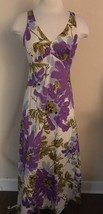 Vtg Vera Neumann for Formfit Rogers Purple Silky Floral Nightgown Sz S 10-12 - £59.16 GBP