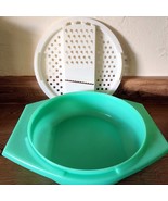 Vintage Tupperware Lettuce Cheese Grater #787-4 &amp; Bowl #786-5 Jadite Gre... - $13.47