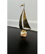 Nautical Brass Mid Century Sailboat Sculpture Signed MARIO JASON - $11.66