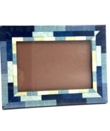 Natalini Photo Frame 4x6 Photo Blue Marquetry Wood Handmade Italy 8&quot;x6&quot; ... - $26.56 CAD