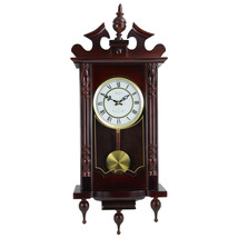 Bedford Clock Collection Classic 31 Inch Chiming Pendulum Wall Clock in Cherry O - $3,245.51 MXN