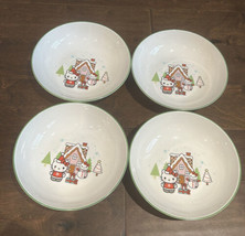 Hello Kitty Christmas Gingerbread Pasta Bowls Set Of 4 New - £54.72 GBP