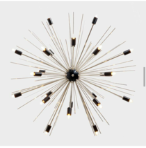 Mid Century Style Beautiful Chrome and Black Finish sputnik chandelier 24 Arms - £347.00 GBP
