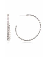 Rivka Friedman White Rhodium Plated Cubic Zirconia 3/4 Hoop Earrings New - £46.23 GBP