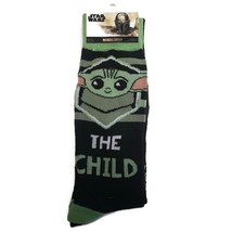 Star Wars THE MANDALORIAN THE CHILD Socks Black Green Mens Shoe Size 6-12 - £6.99 GBP