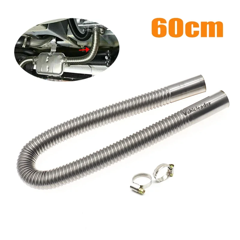 600mm 25mm Air Parking Heater Stainless Steel Exhaust Pipe Round Tube Gas Vent - £13.77 GBP