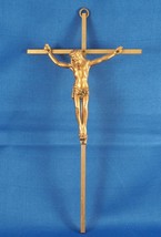 Vintage Brass &amp; Cast Metal Crucifix - $19.79