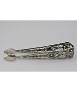 Quality Antique 19C Silver Sugar Tongs Fine Masterly Filigree Workmanshi... - $170.34 CAD