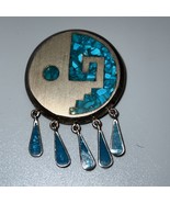 Vtg Juvento Lopez Reyes Jlr Mexico Sterling Silver  Turquoise Pendant / ... - £114.06 GBP