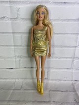 Mattel Barbie Fashionistas Doll Articulated Arms Legs Gold Dress Shoes F... - $98.99