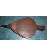 Primitive Early Antique Wood Leather And Brass Fireplace Bellows OLD NAI... - $19.39