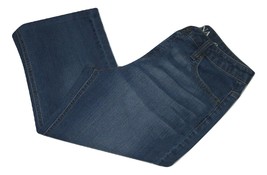 Merona Jeans Crop Blue Denim Fit 1 Cotton Blend Zip Women&#39;s Size 6 Classic Capri - £7.76 GBP