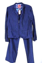 Adventures des Toiles Art to Wear Half Zip Blue Jacket Pant SUIT NWT $68... - $133.65