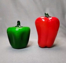 Murano Style Art Glass Fruit Vegetable Vintage Bell Peppers MCM Kitchen Decor - $24.75