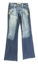 Moda Gioia Womens Blue Denim Jeans  Embellished Sequins Waist 28 - £27.76 GBP