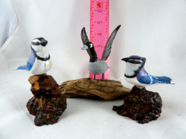 Wood Carved Painted Birds - £20.23 GBP
