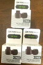 Lot of 3 2-packs (6 total) LDR Pipe Decor 3/8&quot; PLUGS Grey Galvanized Iron - £9.55 GBP