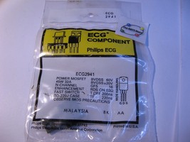 ECG2941 Power Mosfet N-Channel Transistor Philips Ecg - Nos Qty 1 - $9.49