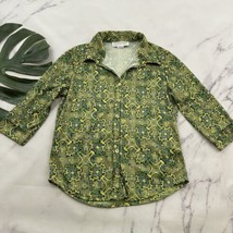 Younique Womens Vintage Y2k Top Size M Green Yellow Medallion Floral Crop - $23.75