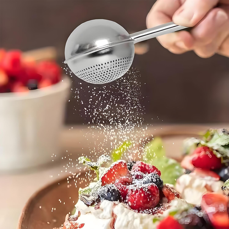 Powdered Sugar Shaker Duster Flour Sifter, Stainless Steel Fine Mesh Sifter and  Item image 5