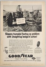 1955 Print Ad Goodyear Super Sure Grip Tires Farmer on Tractor Akron,Ohio - $19.51