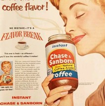 1958 Chase &amp; Sanborn Instant Coffee Advertisement Hot Breakfast Beverage DWII15 - $29.99