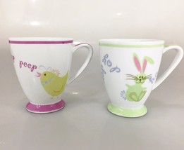 Starbucks Green Bunny + Pink Chick Set of 2 Mugs 7 oz Easter Holiday 2007 - £20.80 GBP