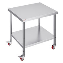 VEVOR Stainless Steel Work Table 36x30x34 in, Adjustable, 700 lbs Load C... - $96.99