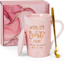 Funny Coffee Mug Gifts for Mom Women Best Mom Ever Gifts, 14 Oz Pink Ceramic Cof - £9.76 GBP
